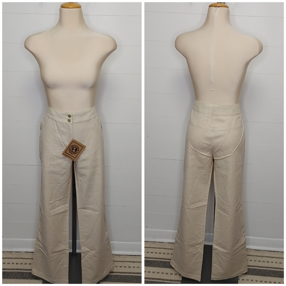 The Earth Collection linen & cotton wide leg pants